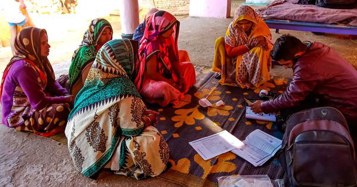 Women at a microfinance group meeting